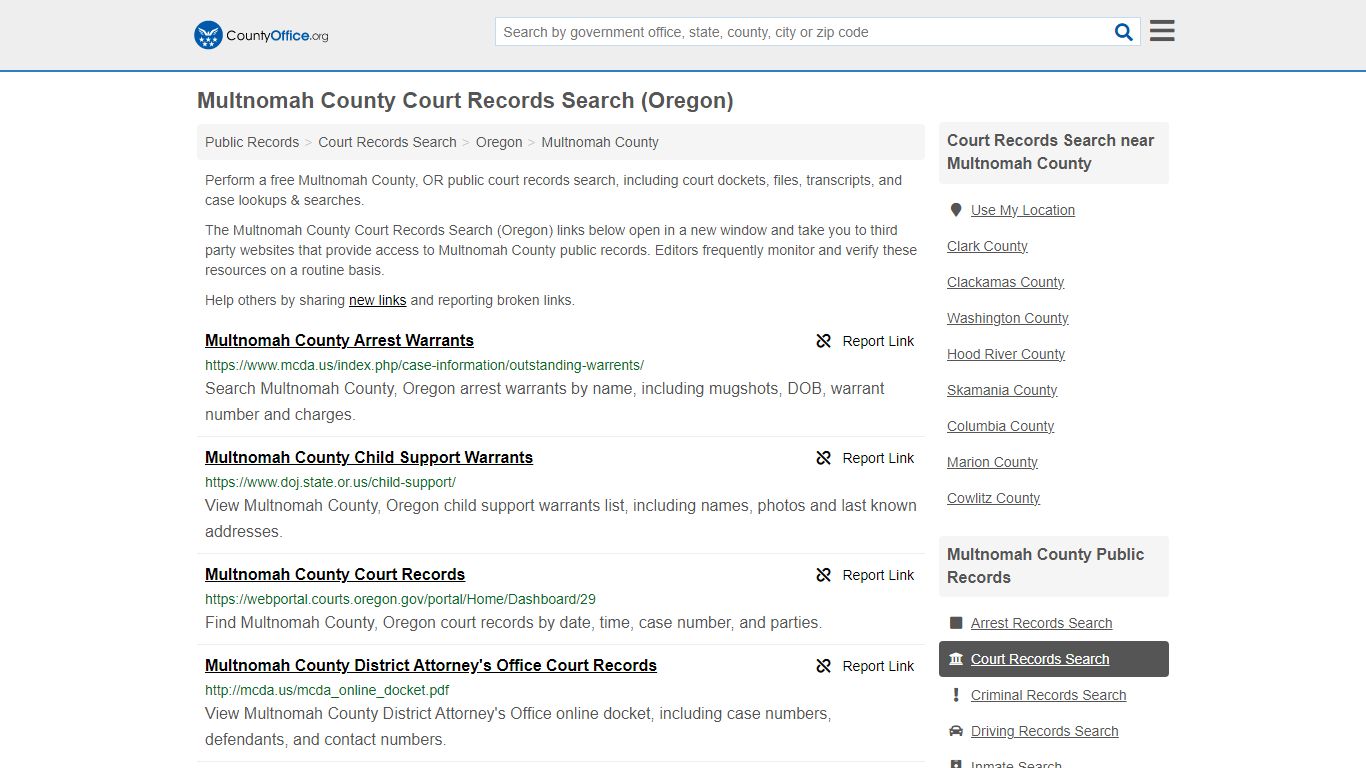 Multnomah County Court Records Search (Oregon) - County Office